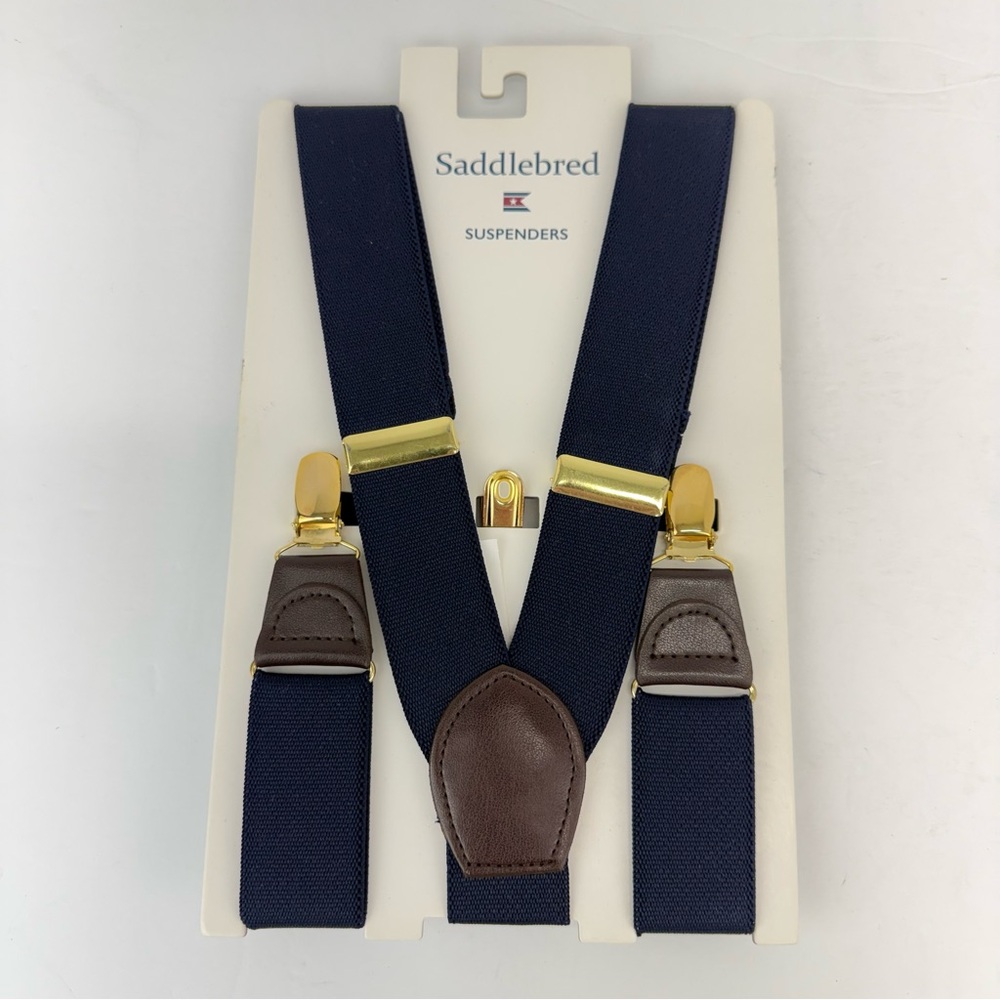 Saddlebred Navy Blue Suspenders NWT
